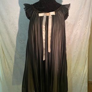Cute vintage black gown with pink bow.